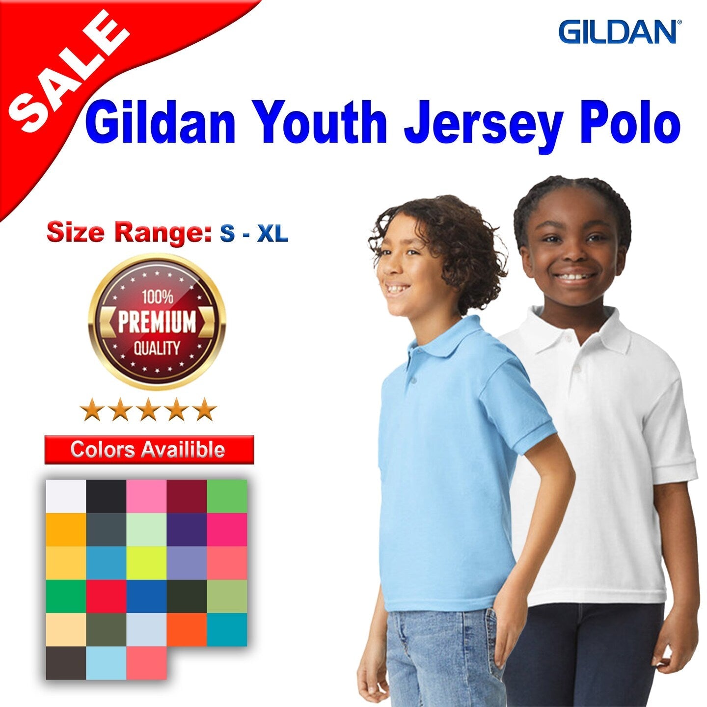 Gildan® Youth Jersey Polo