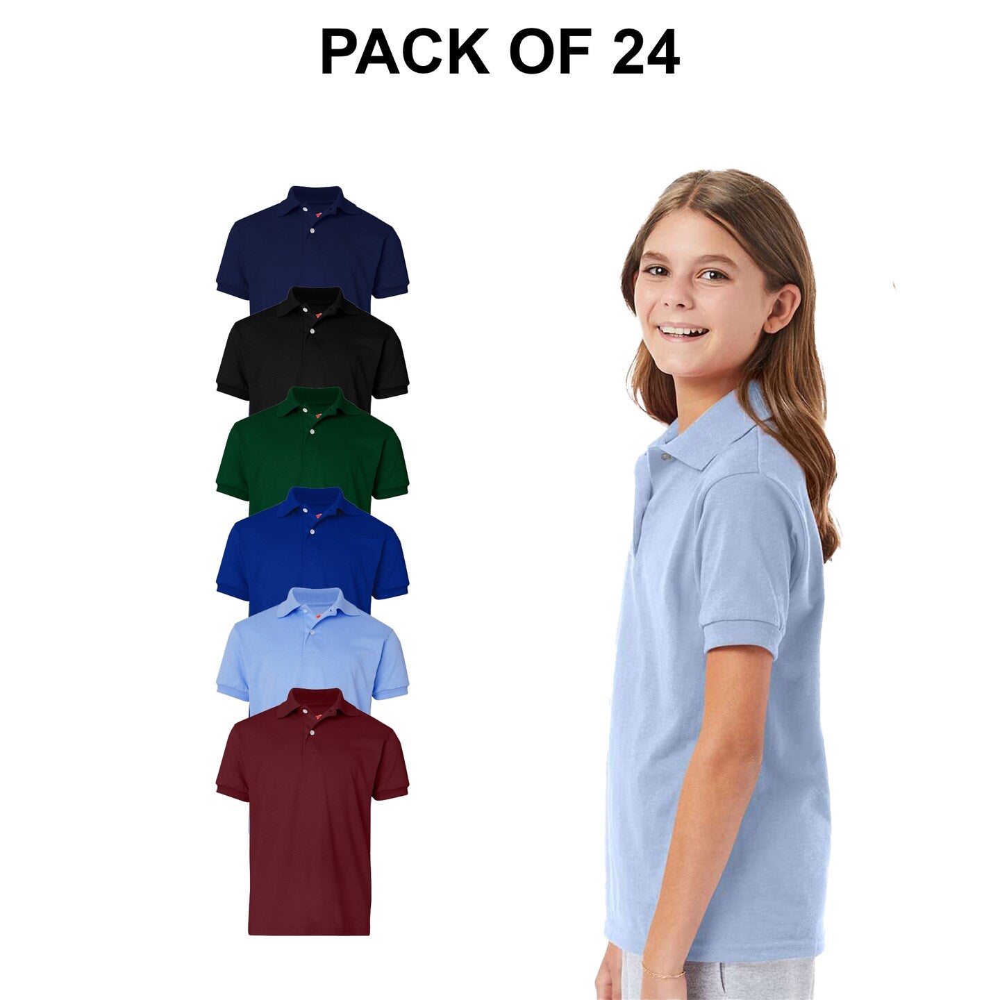 24 Packs Gildan® DryBlend Youth Jersey Polo