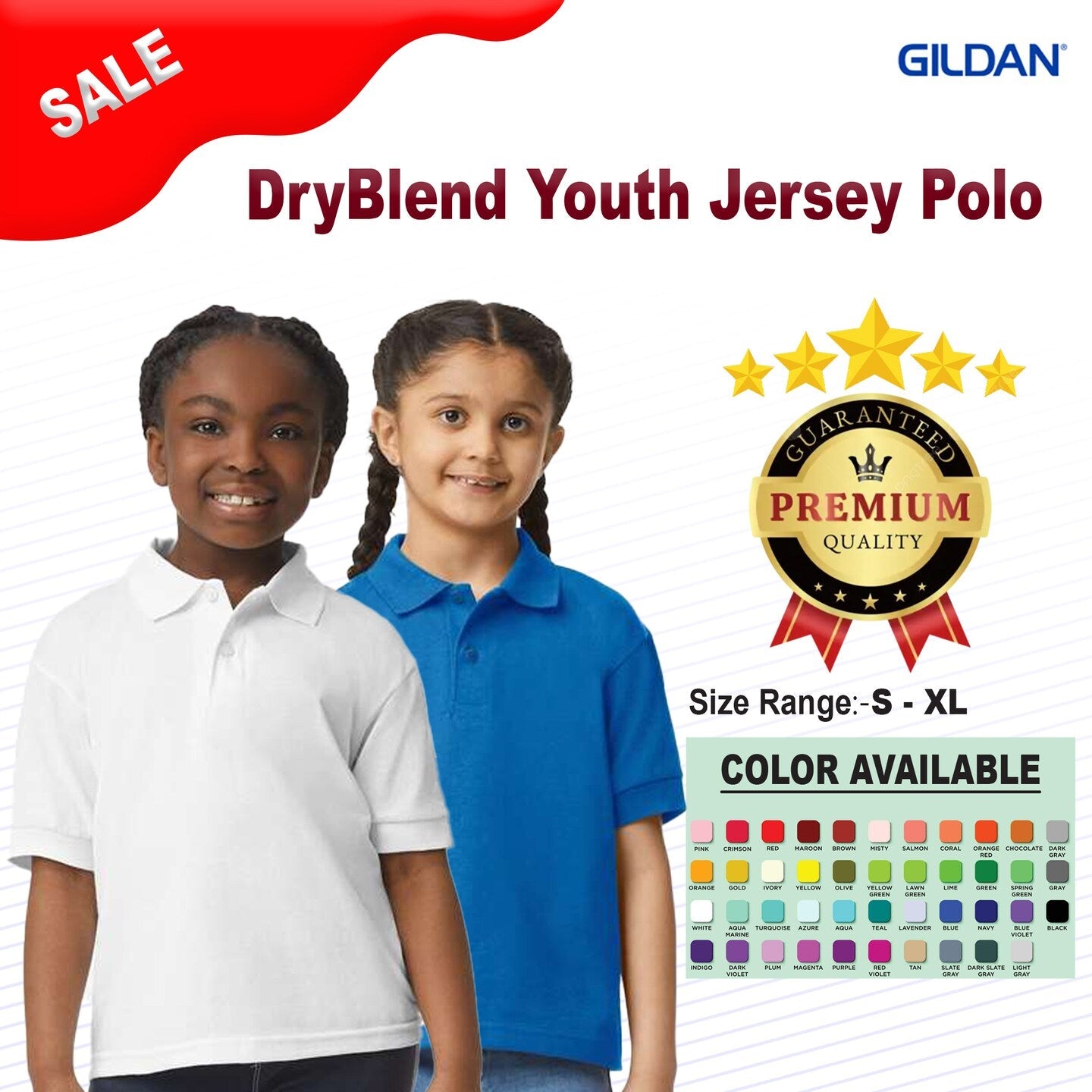 Gildan® Dry Blend Classic Fit Polo for Comfort