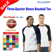 BELLA + CANVAS® Three-Quarter Sleeve Baseball Tee