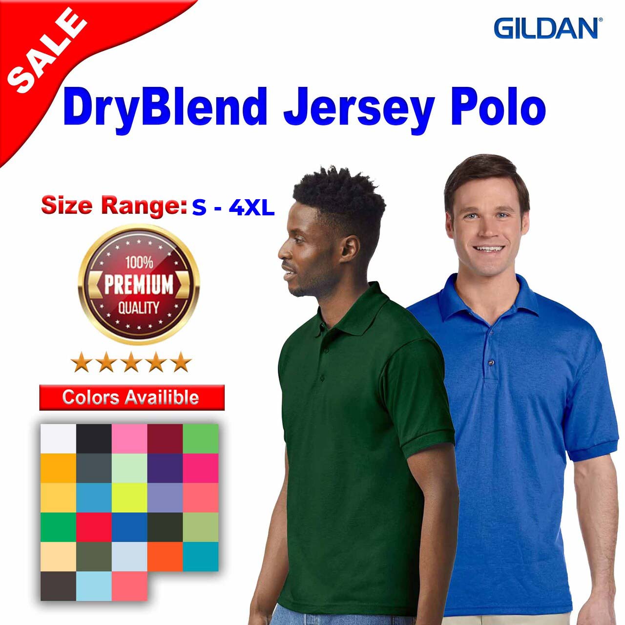 Gildan® Dry Blend Jersey Polo